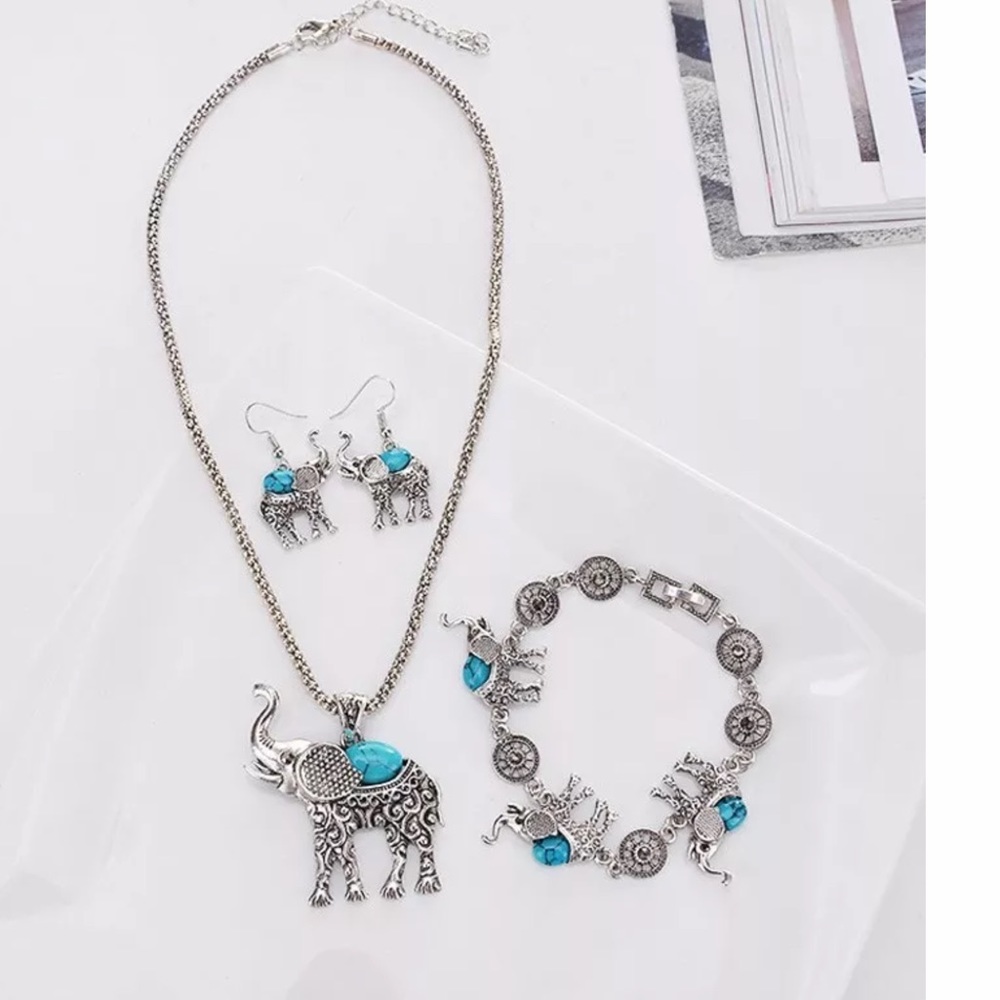 Turquoise Elephant Set! - Picture 2 of 2